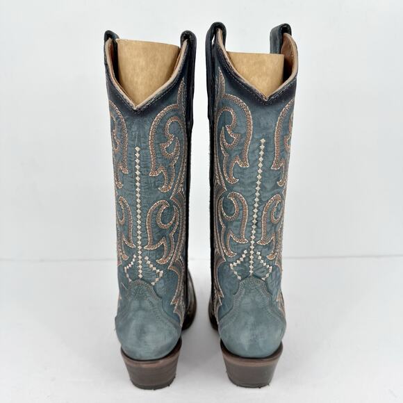 Corral Womens L5869 Western Cowboy Boots US 6 M EU 36.5 Blue Leather Stitch NIB - Picture 10 of 13